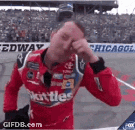 Kyle Busch Pretending To Cry GIF
