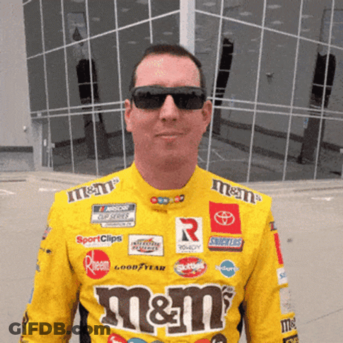 Kyle Busch Waving To His Sides GIF