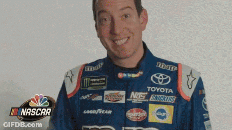 Kyle Busch Wearing Foam Finger GIF
