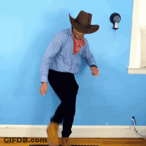 Kyle Exum In Cowboy Costume Doing Sturdy Dance GIF