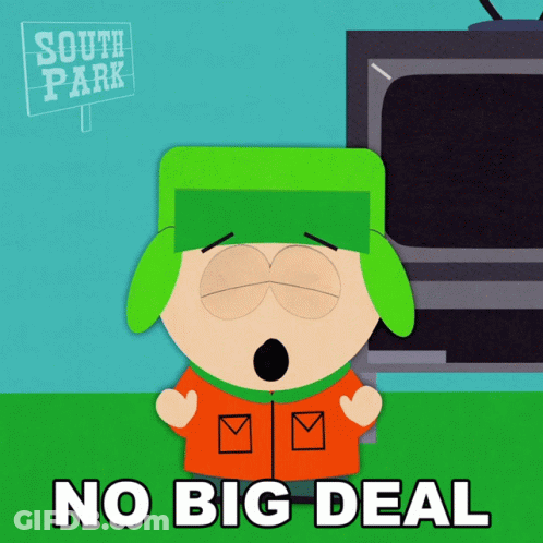 Kyle From South Park Says No Big Deal In Front Of A Tv GIF