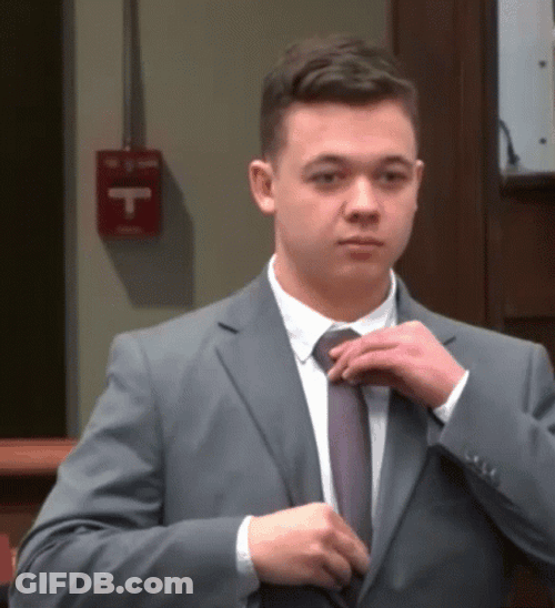 Kyle Howard Rittenhouse Fixing Neck Tie GIF