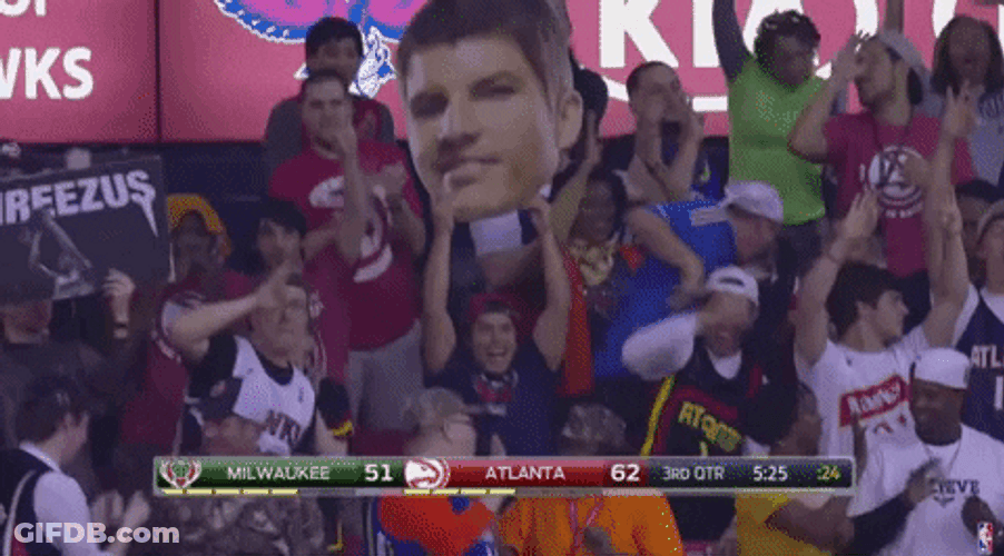 Kyle Korver Big Head Fans Cheering GIF