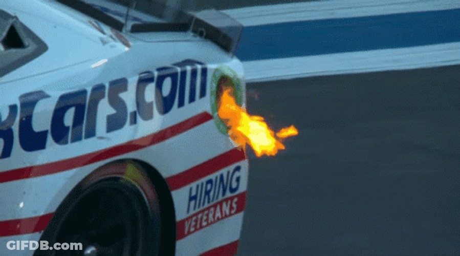 Kyle Larson Car Burning GIF