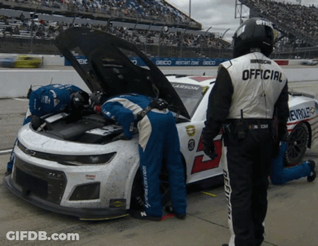 Kyle Larson Car Check GIF