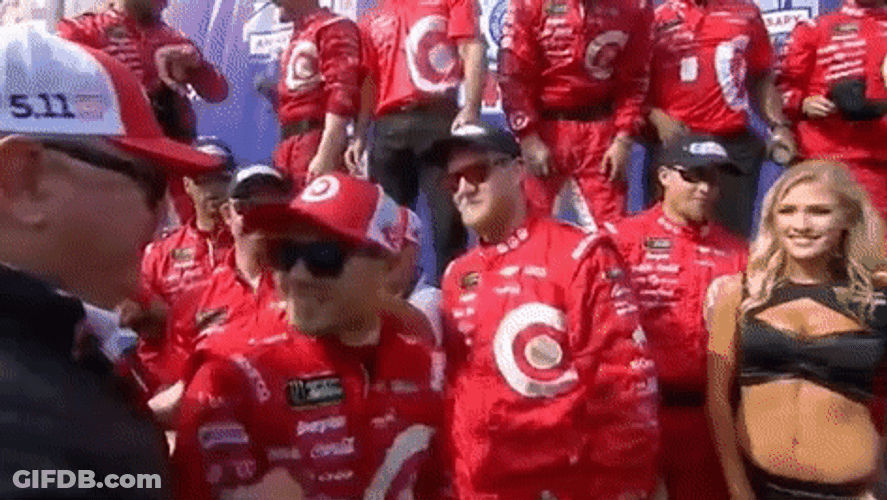 Kyle Larson Hugging Coach GIF