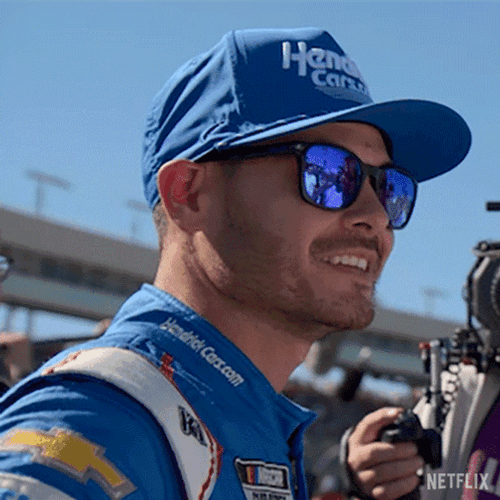 Kyle Larson Nodding Happily GIF