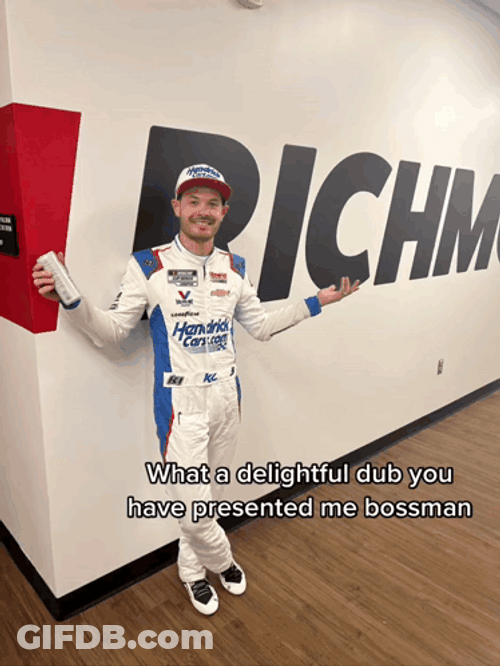 Kyle Larson Picture Posing GIF
