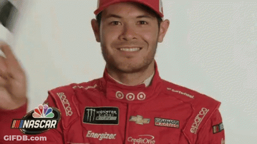 Kyle Larson Waving Flag GIF