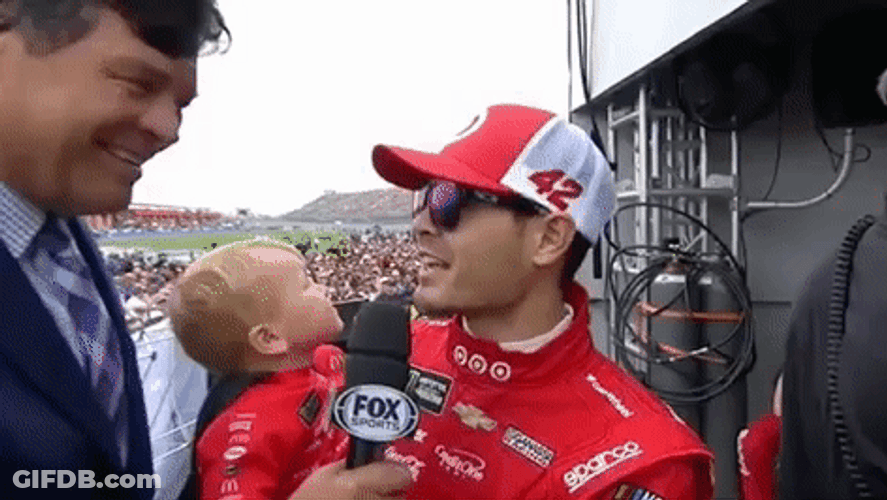 Kyle Larson With Shades Interview GIF