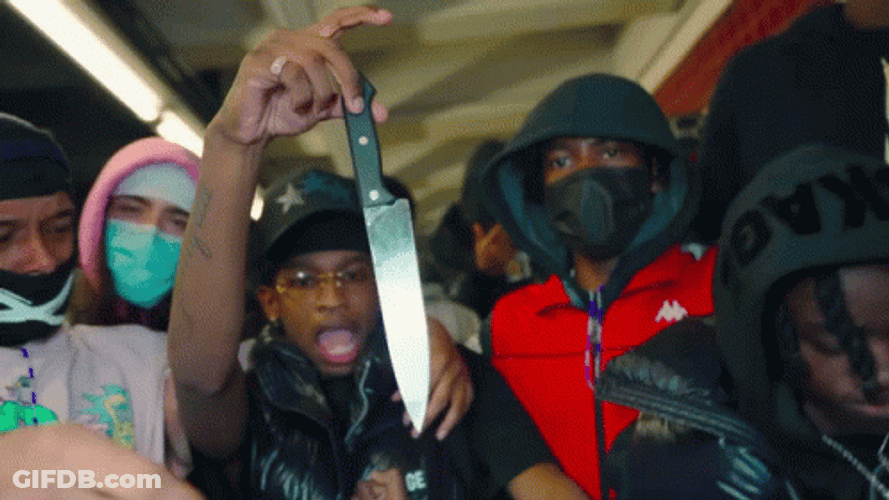 Kyle Richh Holding Knife GIF