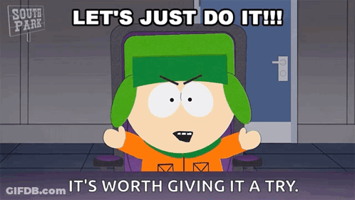 Kyle South Park Says Let's Just Do It GIF