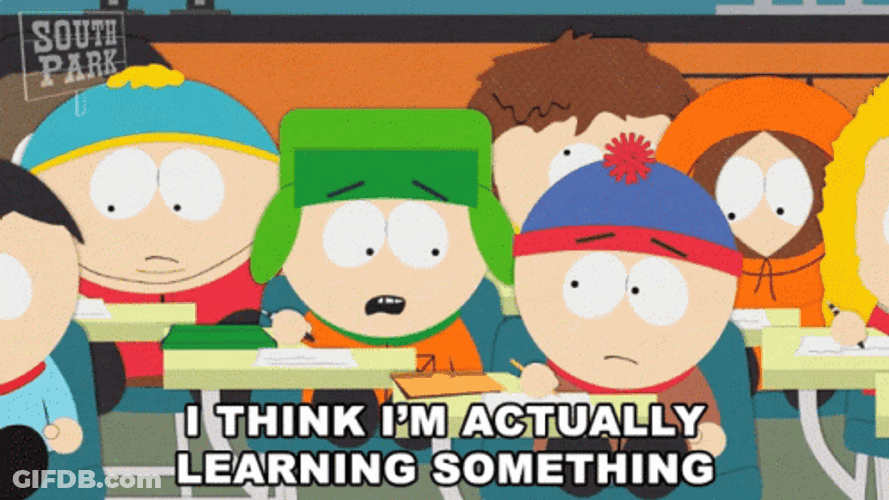 Kyle Thinks He Is Learning Something GIF
