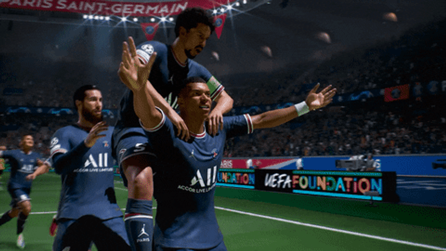 Kylian Mbappe And Paris Sanit-Germain Team Celebrating GIF