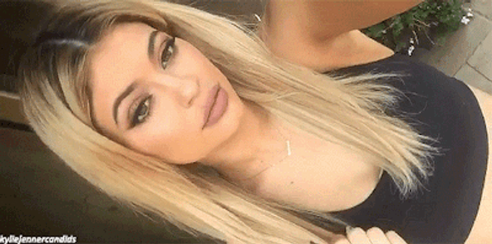 Kylie Jenner Blonde Video Selfie GIF