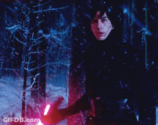 Kylo Ren Adam Driver Holding Lightsaber GIF