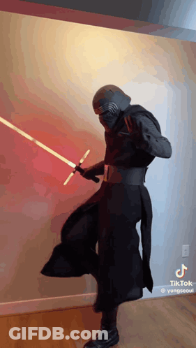 Kylo Ren Holding Lightsaber GIF