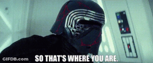 Kylo Ren Wearing Helmet Saying So That's Where You Are GIF