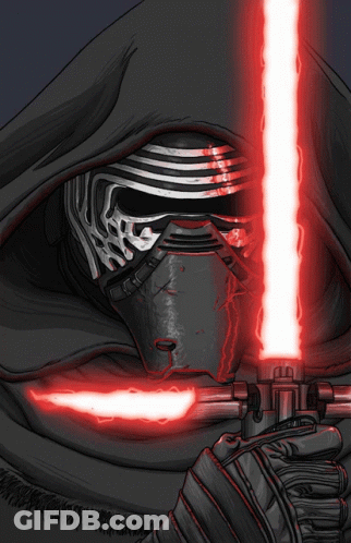 Kylo Ren With Red Light From Eyes GIF
