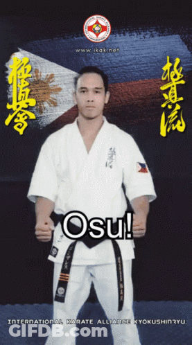 Kyokushin Karate Poster Man In Uniform GIF