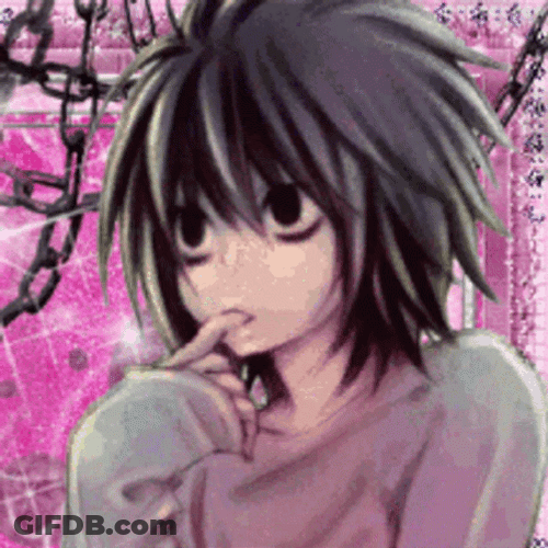 L Death Note Chibi Art GIF