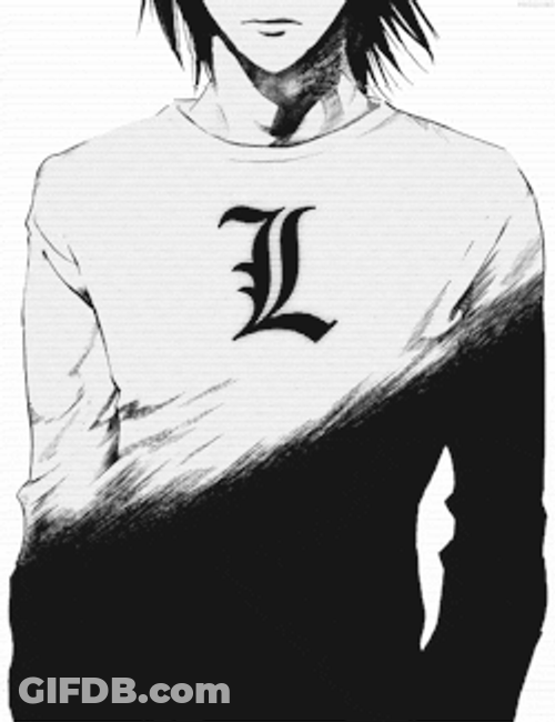 L Death Note Glitch Animation GIF