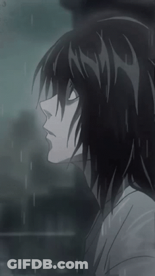 L Death Note Raining GIF