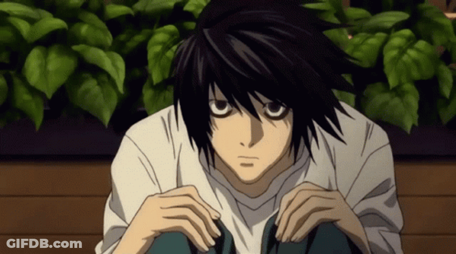L Death Note Staring At Nothing GIF