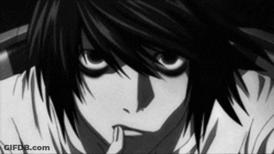 L Death Note Thinking GIF