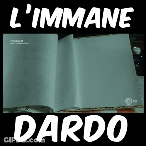 L' Immagine Dardo Is Written On A Black Background GIF