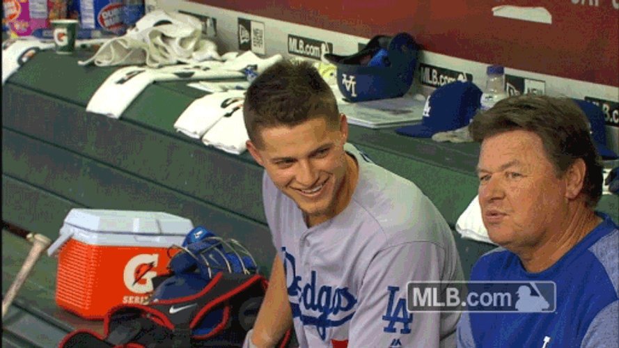 LA Dodgers Coach Corey Seager Smile GIF