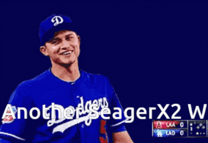 LA Dodgers Corey Seager Bubblegum GIF