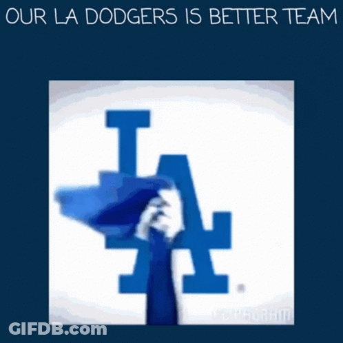 LA Dodgers Logo On Blue Background GIF