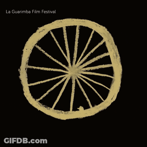 La Guarimba Film Festival Poster With Wheel On Black GIF