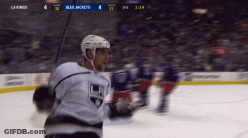 LA Kings Vs Blue Jackets Hockey Game GIF