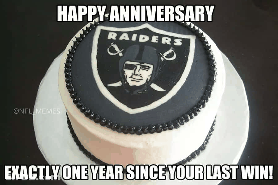 LA Raiders Happy Anniversary Cake GIF