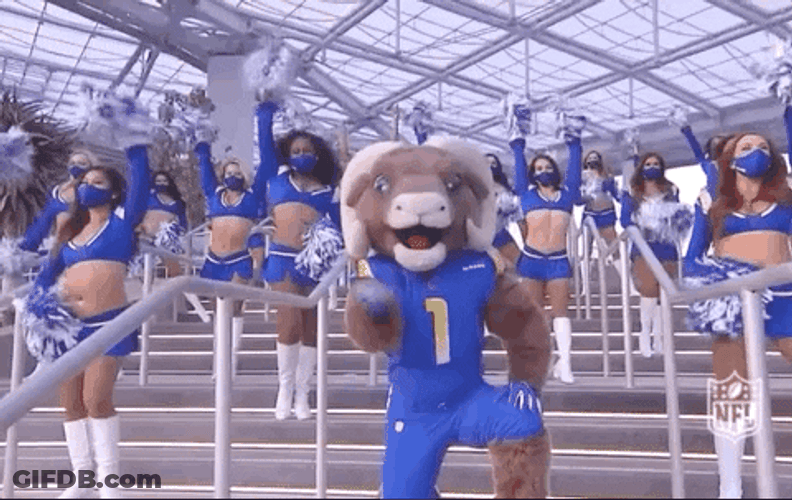 La Rams Cheer Leader Mascot GIF