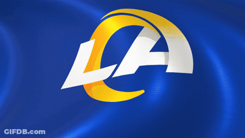 LA Rams Logo Blue And Yellow GIF