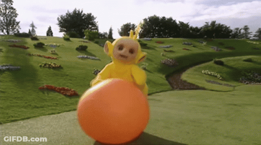 Laa Laa Playing Bouncing Ball GIF