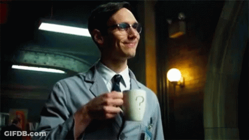Lab Coat Man Holding Coffee With Question Mark GIF