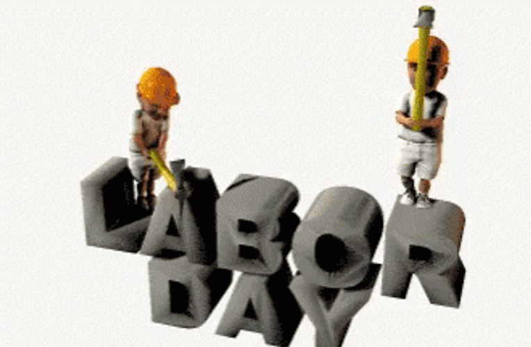 Labor Day 3D Stone Works Construction Workers GIF