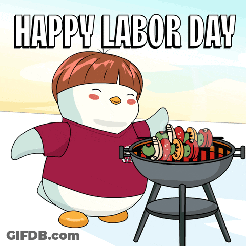 Labor Day Penguin Cooking Food GIF