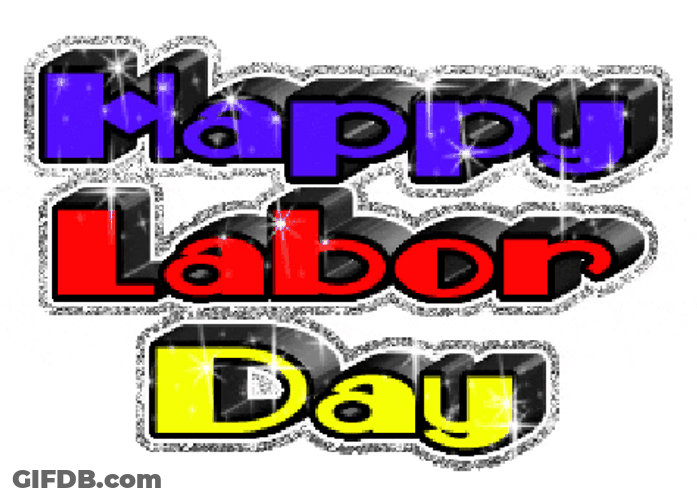 Labor Day Weekend Glittery Text GIF