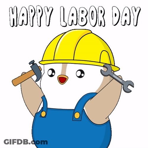 Labor Day Weekend Mechanic Penguin GIF