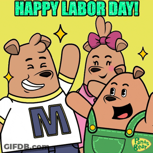 Labor Day Weekend Pants Bear GIF