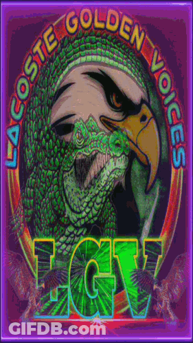 Lacoste Golden Voices Logo With Eagle And Lizard GIF