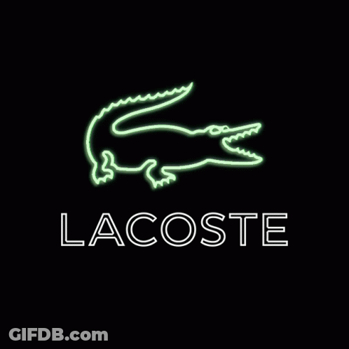 Lacoste Neon Sign With Green Crocodile GIF