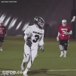 Lacrosse Player Wearing White Jersey Number 3 GIF