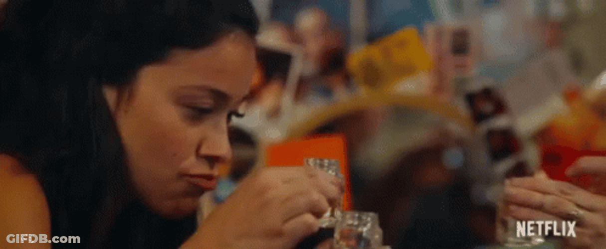 Ladies Cheers For Two Shots Of Vodka GIF