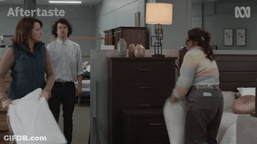 Ladies Pillow Fighting GIF